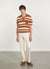 Paros Stripe Polo Shirt | Cotton | Tan with Ecru