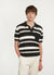 Paros Stripe Polo Shirt | Cotton | Black with Ecru