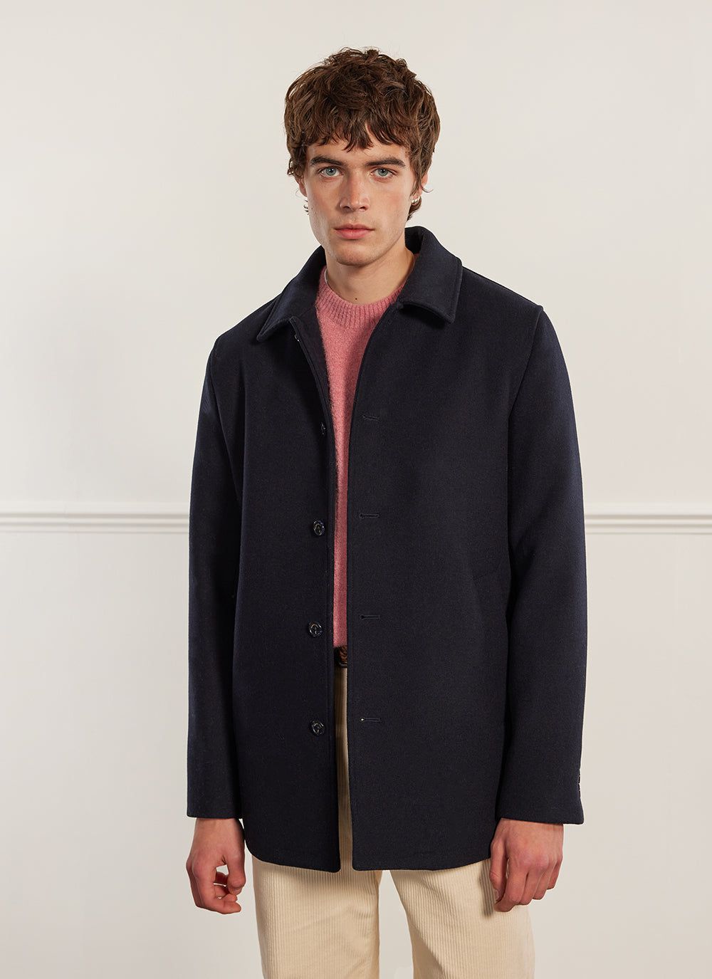 Pea Coat | Melton Wool | Navy | Percival Menswear