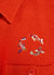 Koi Carp Embroidered Blanket Overshirt | Casentino Wool | Orange