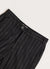 Pinstripe Straight Leg Tailored Trousers | Wool | Black