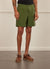 Pleated Linen Shorts | Forest