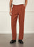 Pleated Tailored Trousers | Linen | Rust