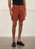 Pleated Linen Shorts | Rust