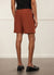 Pleated Linen Shorts | Rust