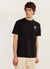 Spaceman Auxiliary T Shirt | Embroidered Organic Cotton | Black