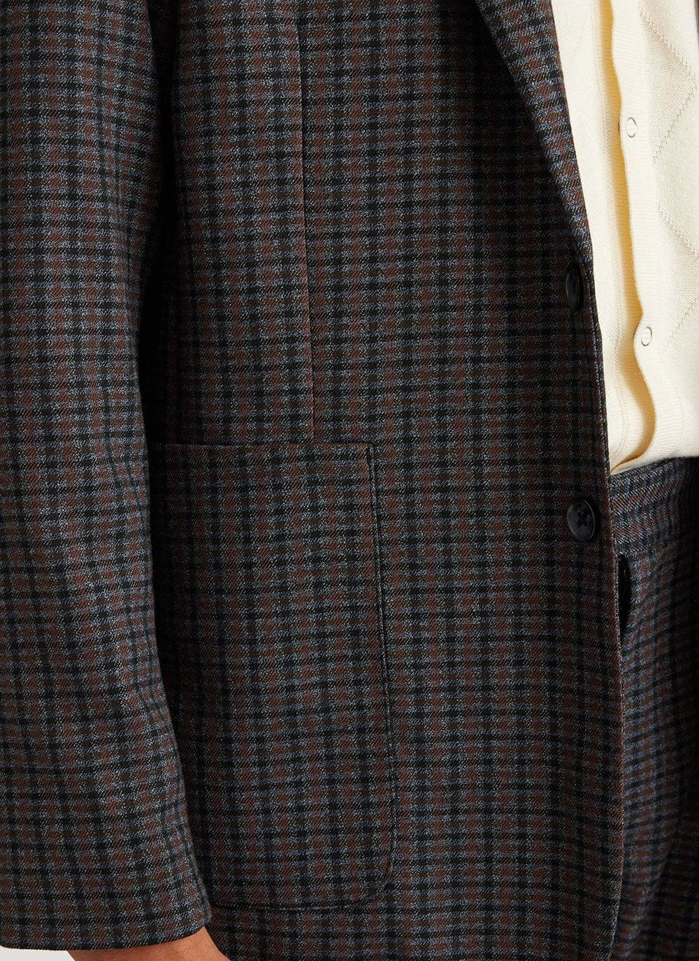 Mini Check Tailored Blazer | Grey & Percival Menswear