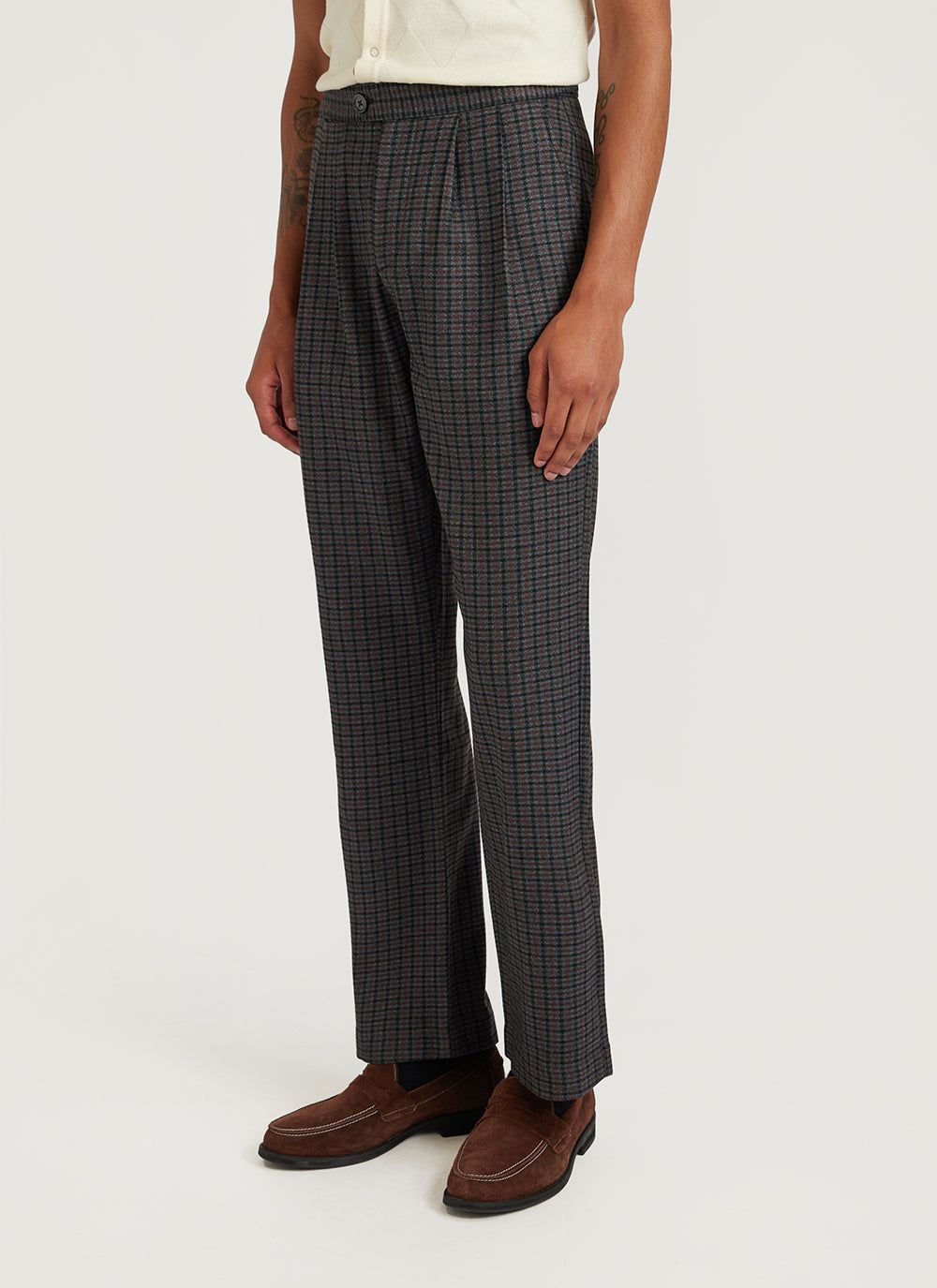 Buy Linen Club Grey Linen Slim Fit Checks Trousers for Mens Online @ Tata  CLiQ