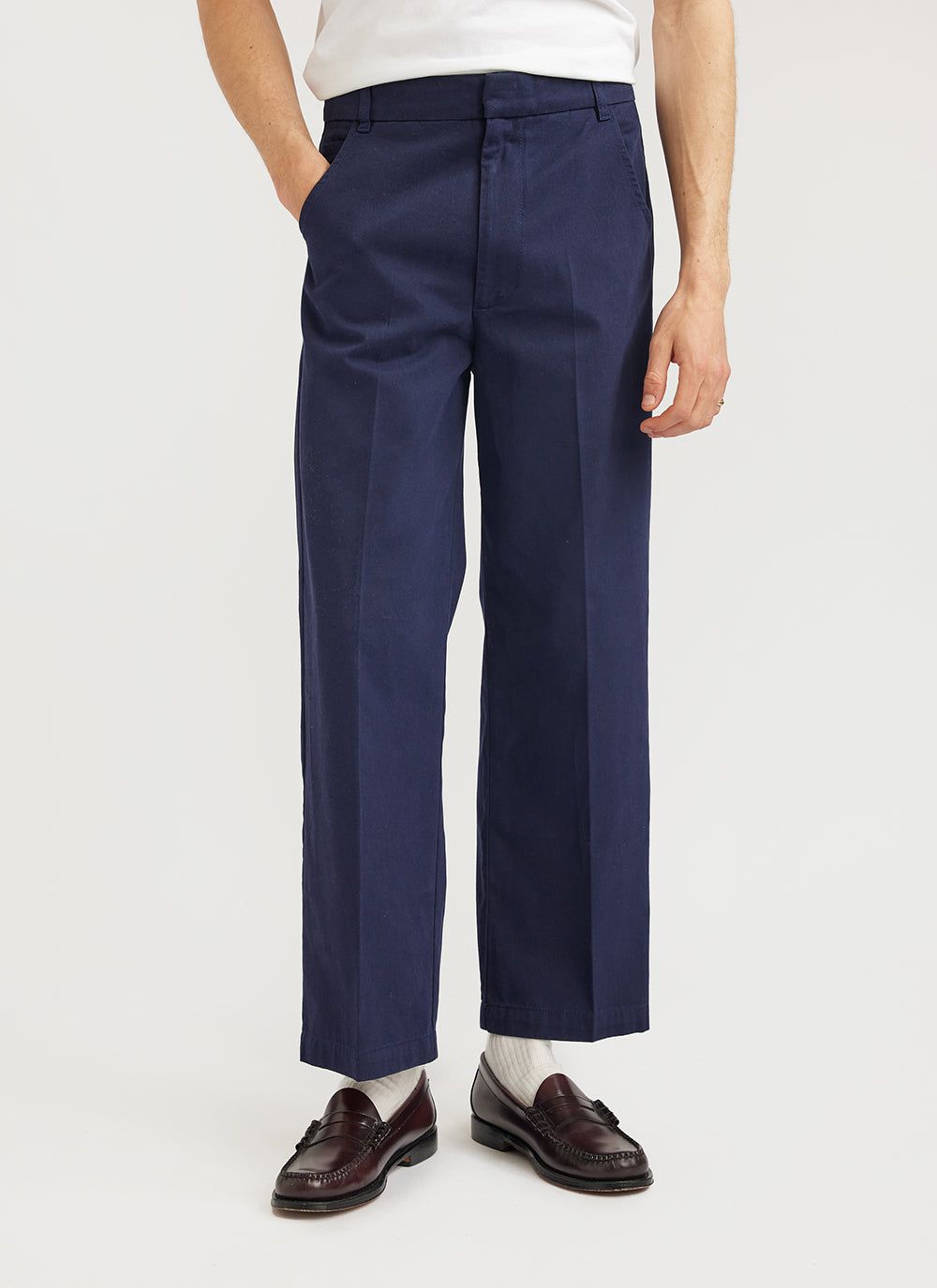 Navy discount trousers mens