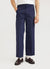 Wide Leg Trouser | Cotton Twill | Navy