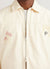 Zip Overshirt | Embroidered Cotton Twill | Ecru