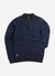 Mini Harlequin Zip Pullover | Knitted Cotton | Navy
