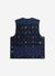 Saga Tapestry Gilet | Embroidered Wool | Navy