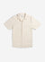 Towelling Cuban Shirt | Organic Cotton | Stripe Ecru