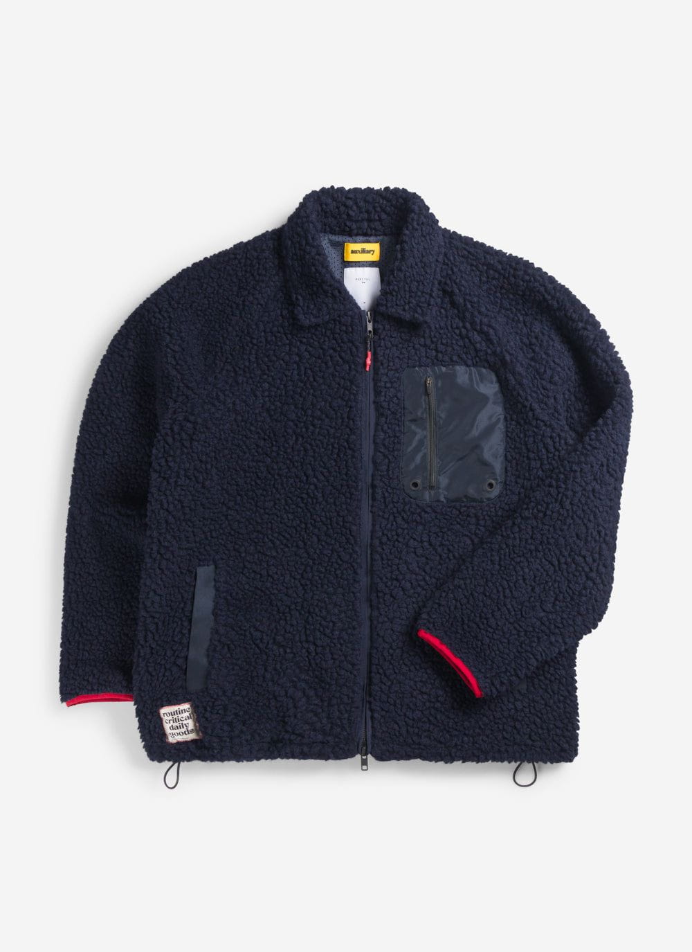 Men's Full Zip Fleece Jacket | Wool | Navy Blue