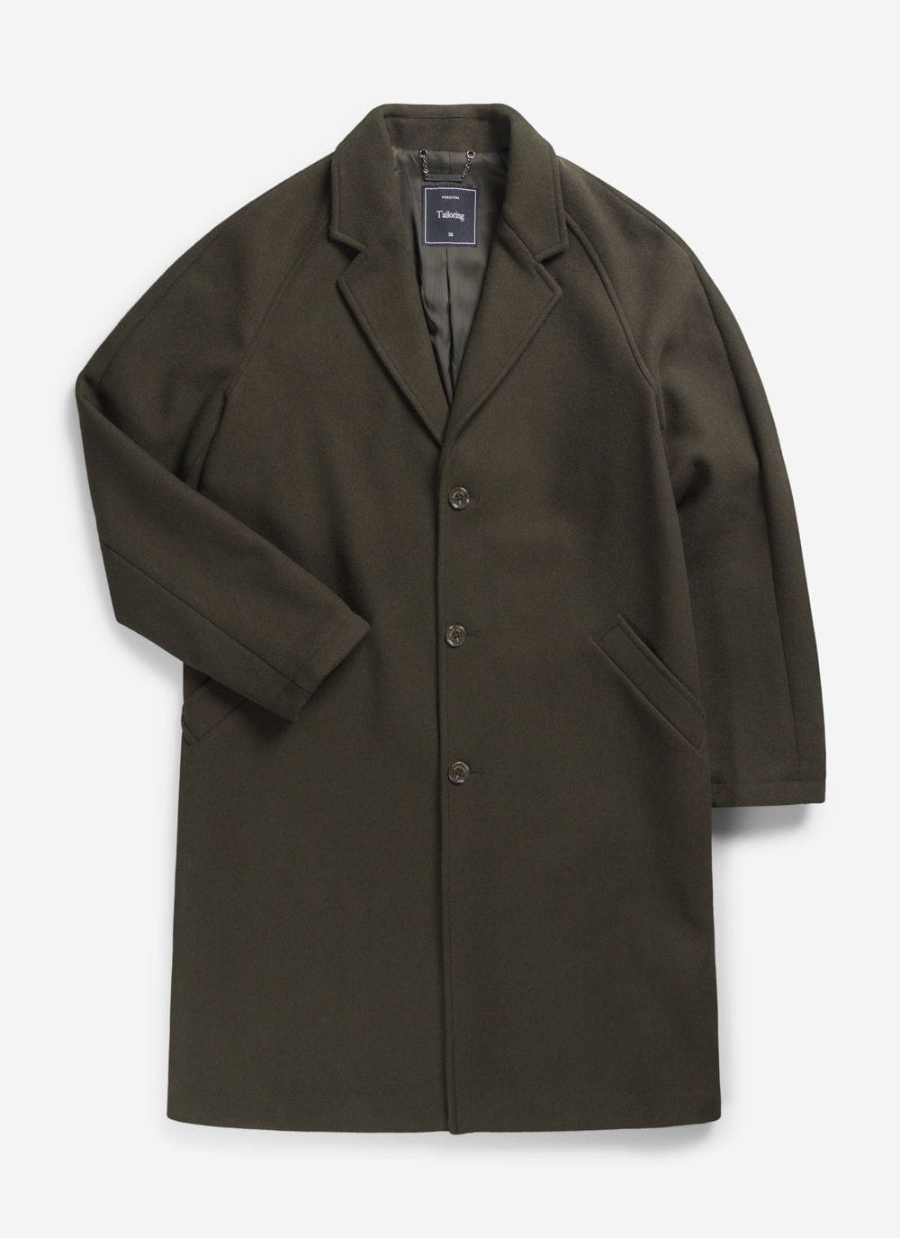 Trench Coat Melton Wool Olive Percival Menswear