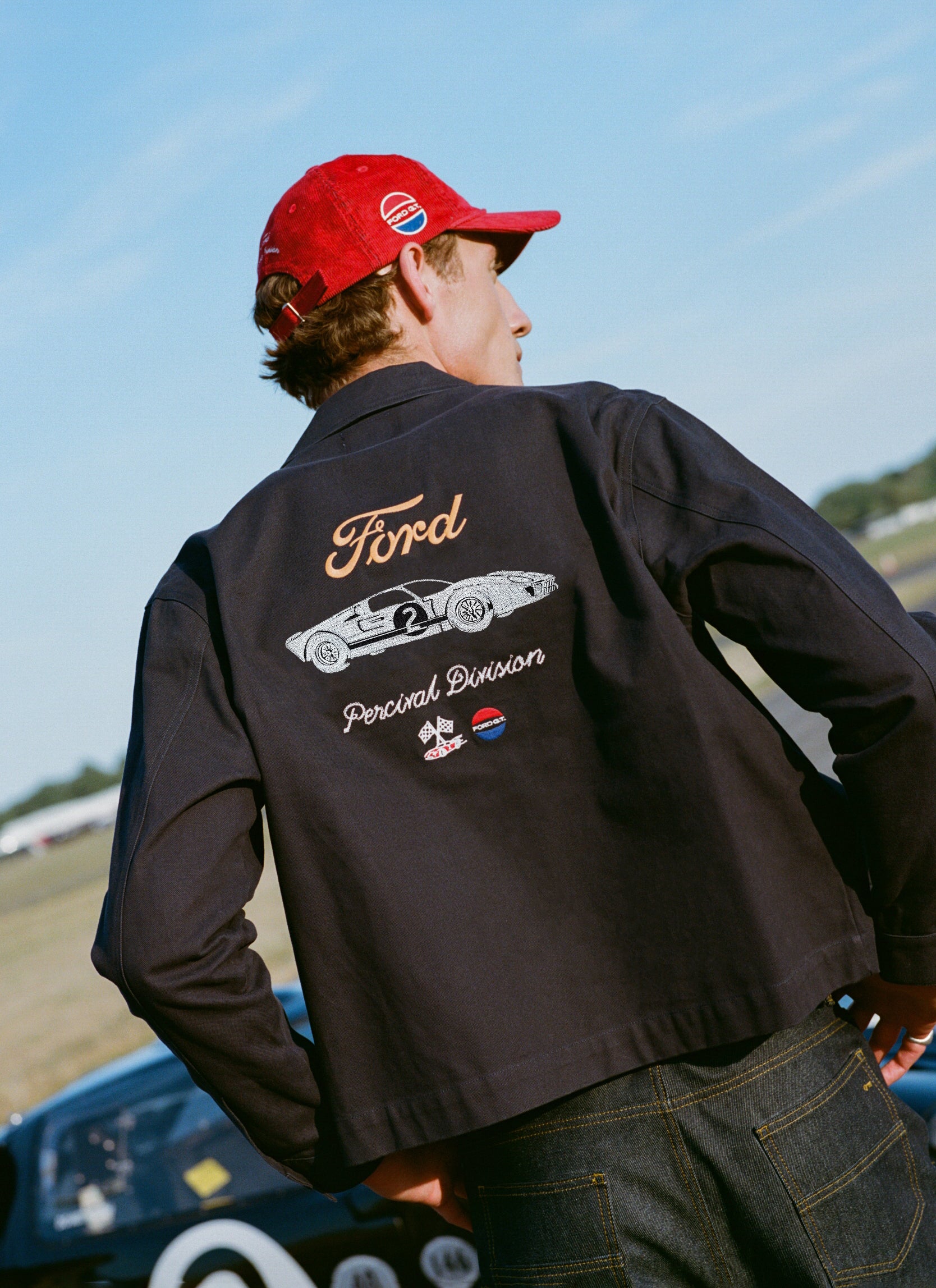 Men's GT40 Embroidered Canvas Jacket | Ford x Percival | Navy