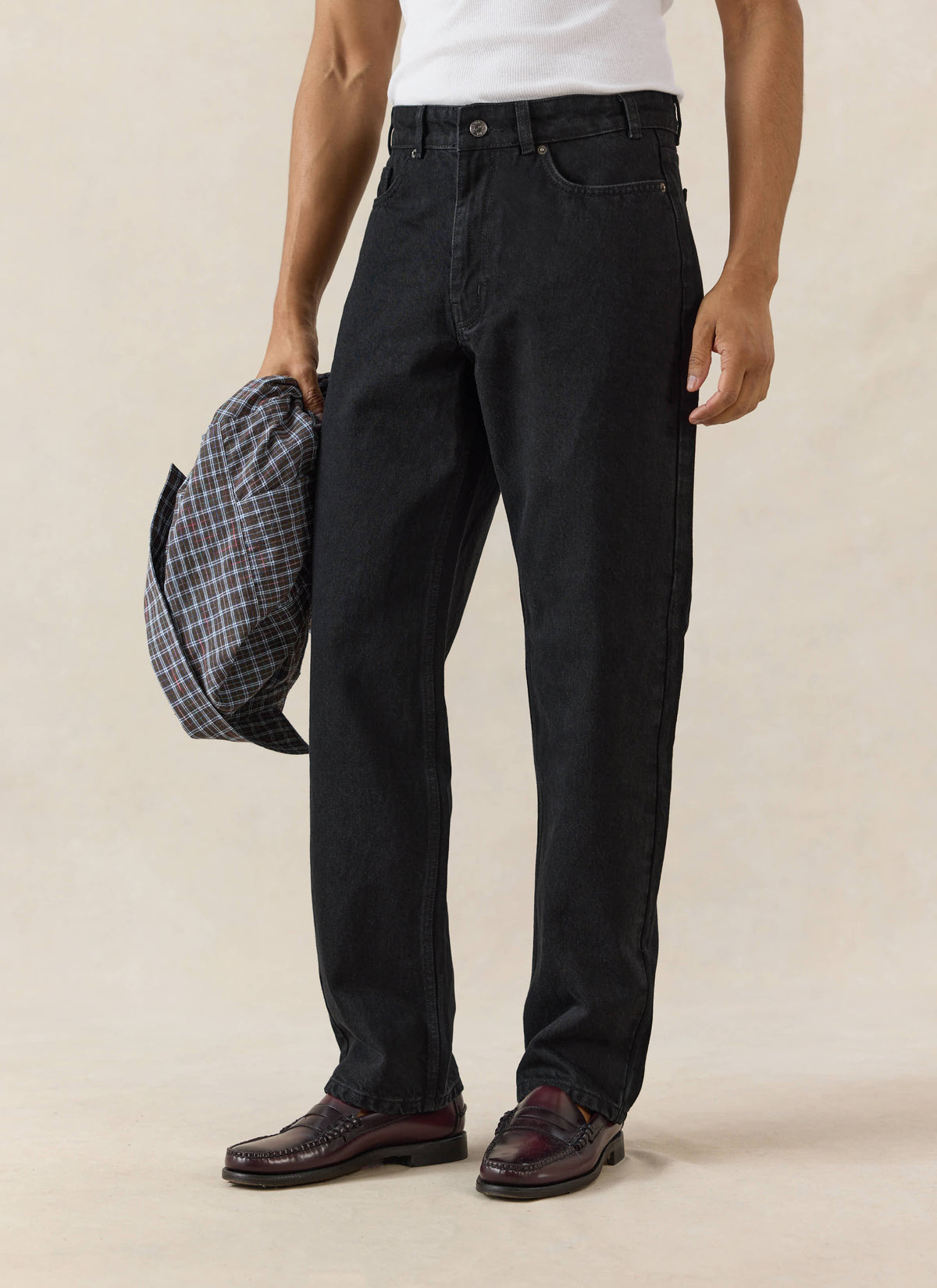 Straight Leg Heritage Denim Jeans | Cotton | Black