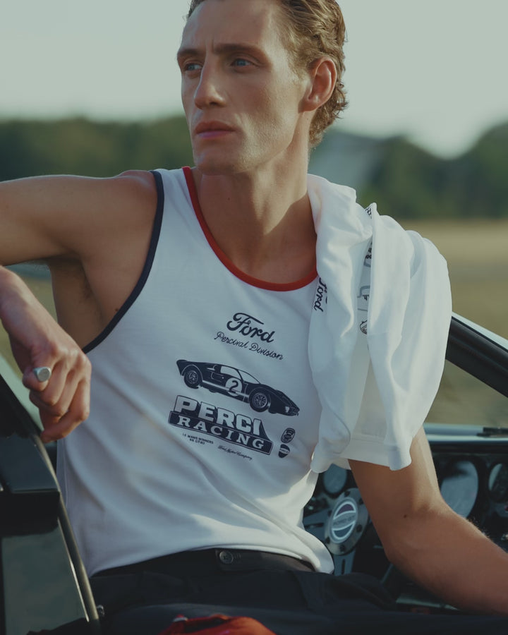 GT40 Ringer Vest | Ford x Percival | White