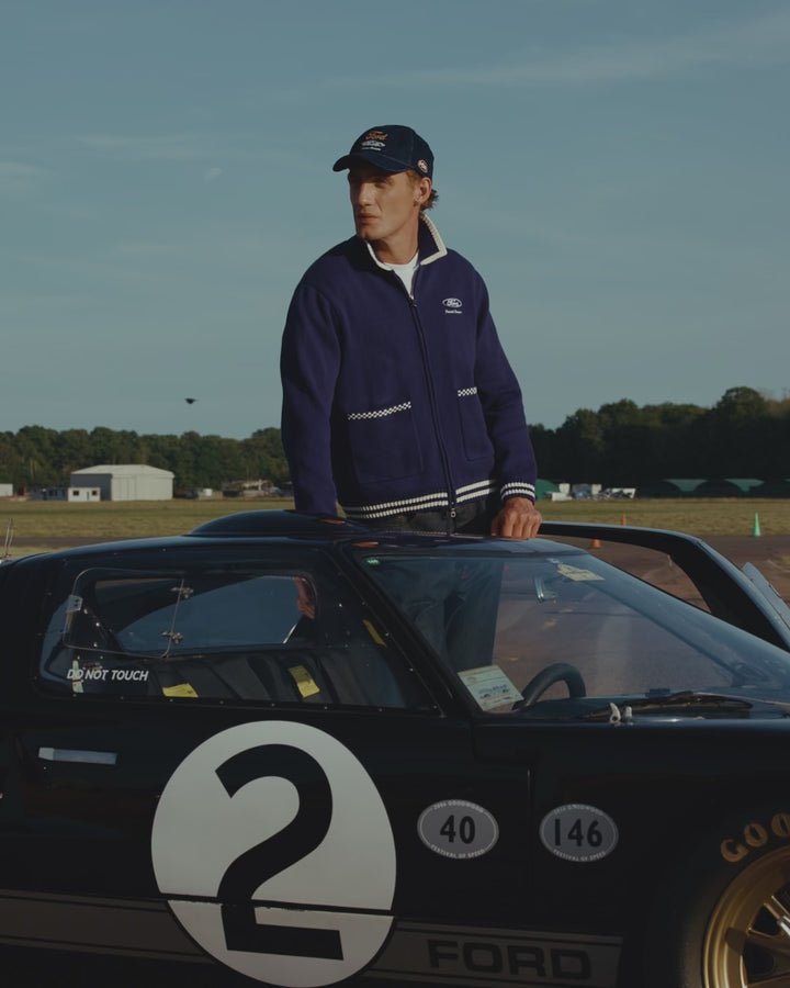 Gardner Knitted Zip Cardigan | Ford x Percival | Blue