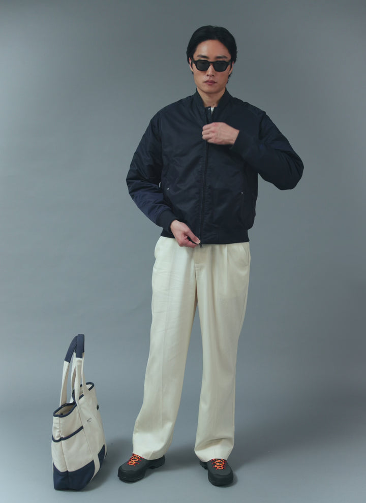 Bomber Jacket | Nylon | Midnight with Olive