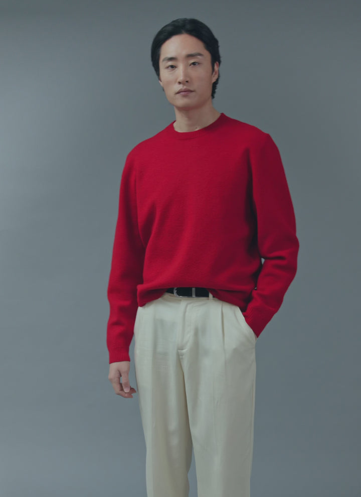 Felted Relaxed Jumper | Wool | Red
