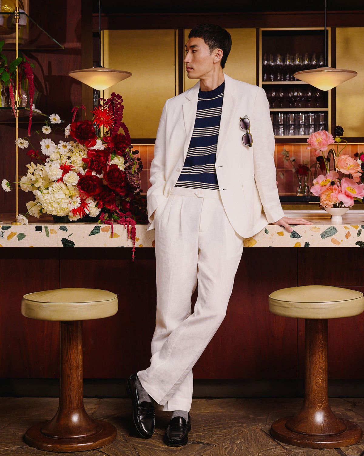 Programming A White Percival Men's Linen Blazer | Suit Jacket | White | Percival Menswear