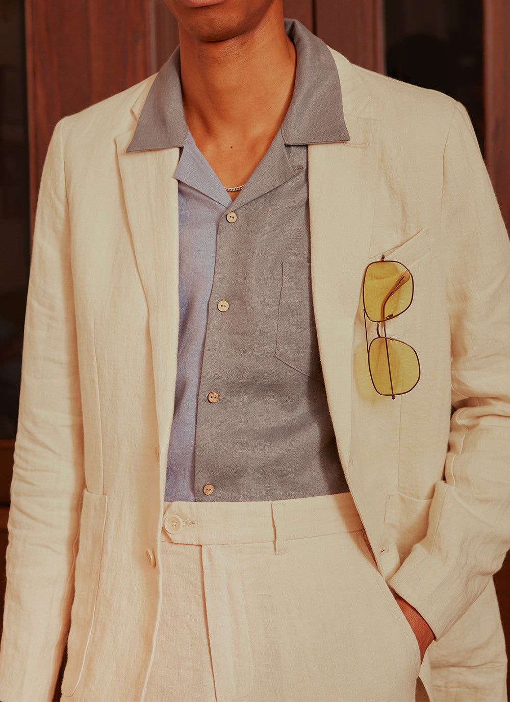 Linen shirt outlet and blazer