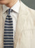 Stripe Linen Tie | Navy Marl