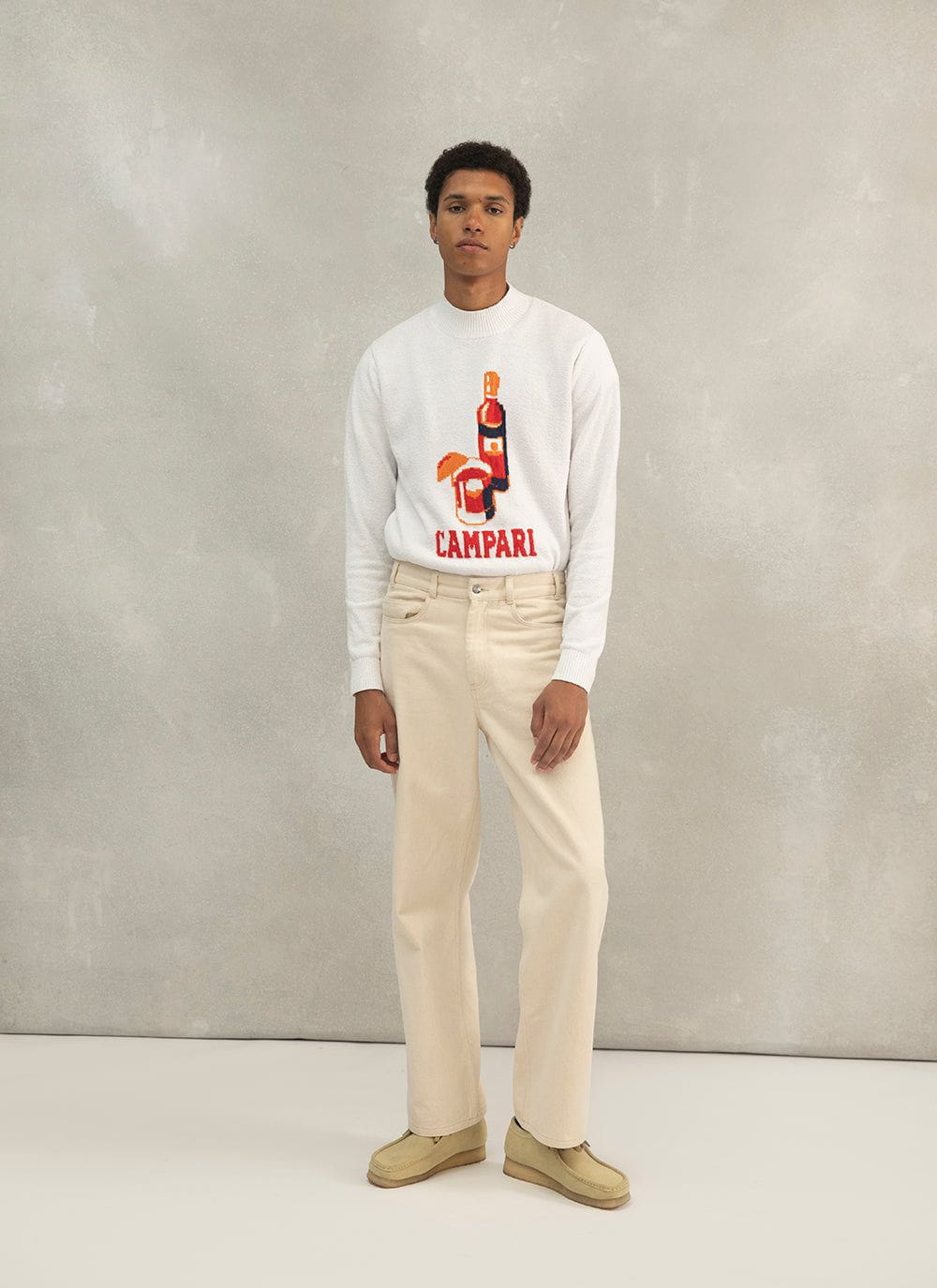Men's Crew Neck Jumper CAMPARI x Percival Cream