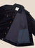 Pleated Denton Jacket | Navy Cotton Suede