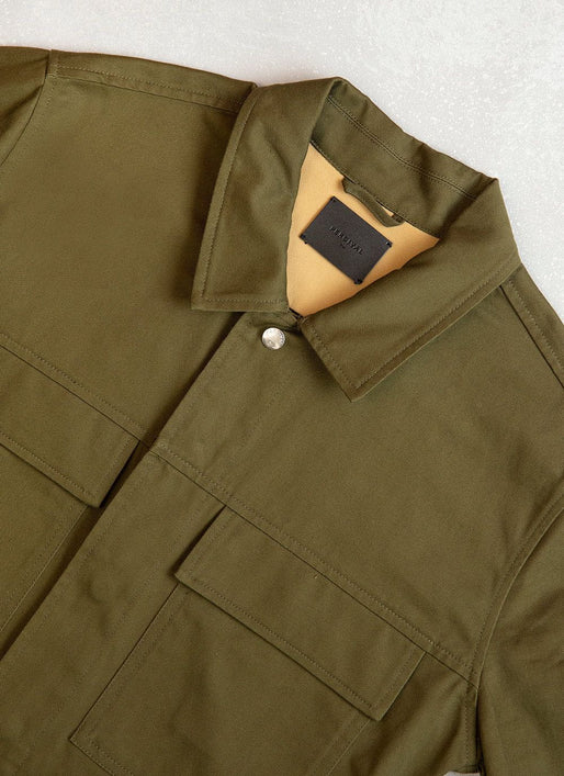 Men's Utility Jacket Khaki Cotton Twill & Percival Menswear