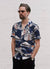 Cuban Short Sleeve Shirt Fuji Pagoda Navy