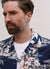 Cuban Short Sleeve Shirt Fuji Pagoda Navy