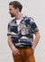 Cuban Short Sleeve Shirt Fuji Pagoda Navy