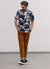 Cuban Short Sleeve Shirt Fuji Pagoda Navy