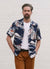Cuban Short Sleeve Shirt Fuji Pagoda Navy