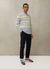 Weave Stripe Crew Neck | Heather Blue