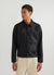 black jacket with black embroidery of and ice cream and a tomato