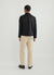 black jacket with black embroidery of and ice cream and a tomato