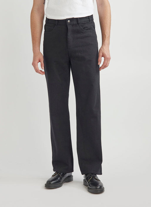 Men's 5 Pocket Trousers | Black Twill & Percival Menswear