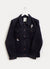 Pleated Denton | Embroidered Cotton Suede | Navy