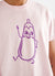 pink t shirt with purple print of aubergine