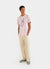 pink t shirt with purple print of aubergine