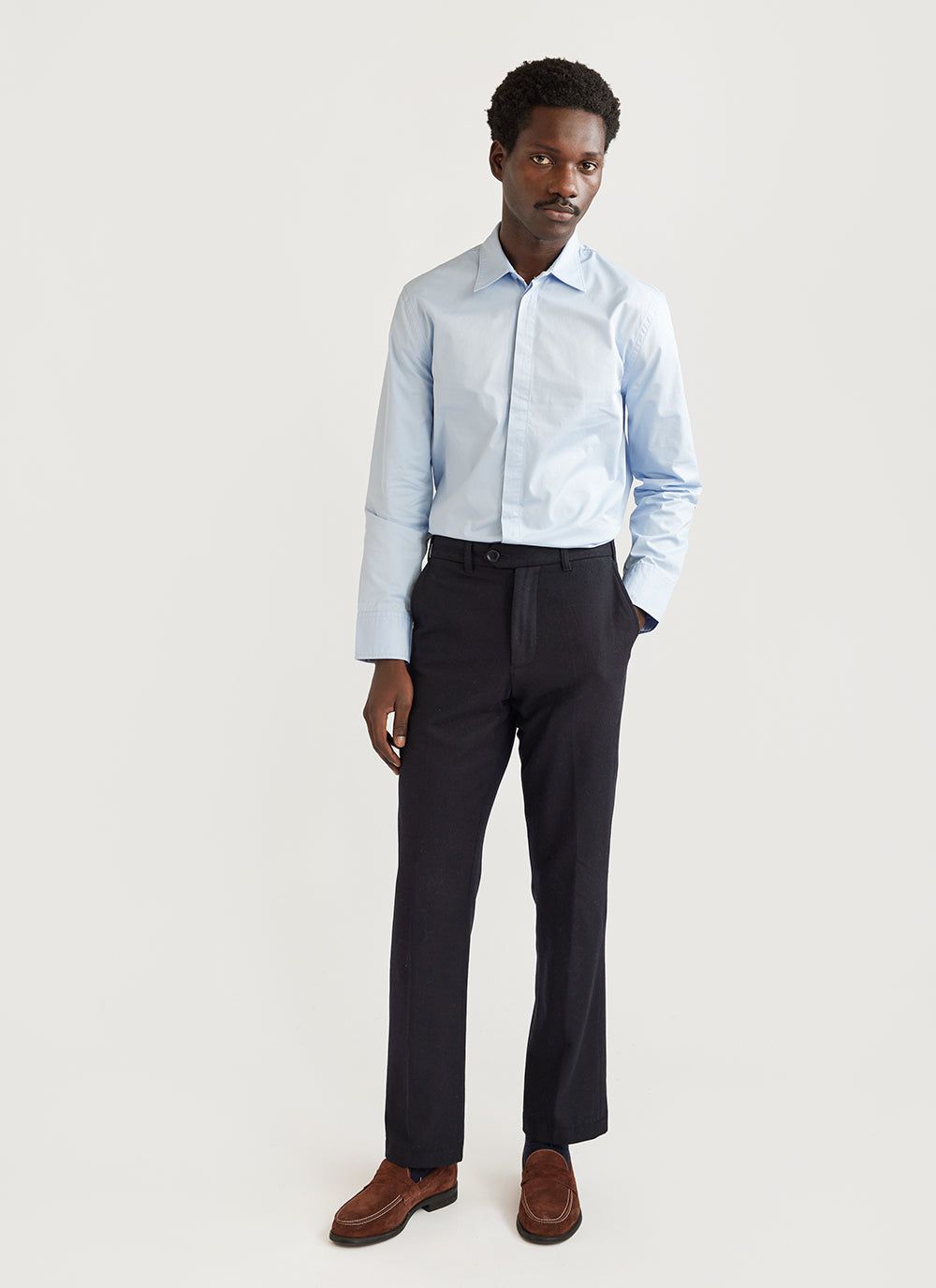 Men's Formal Suit Shirt | Cotton Poplin | Blue