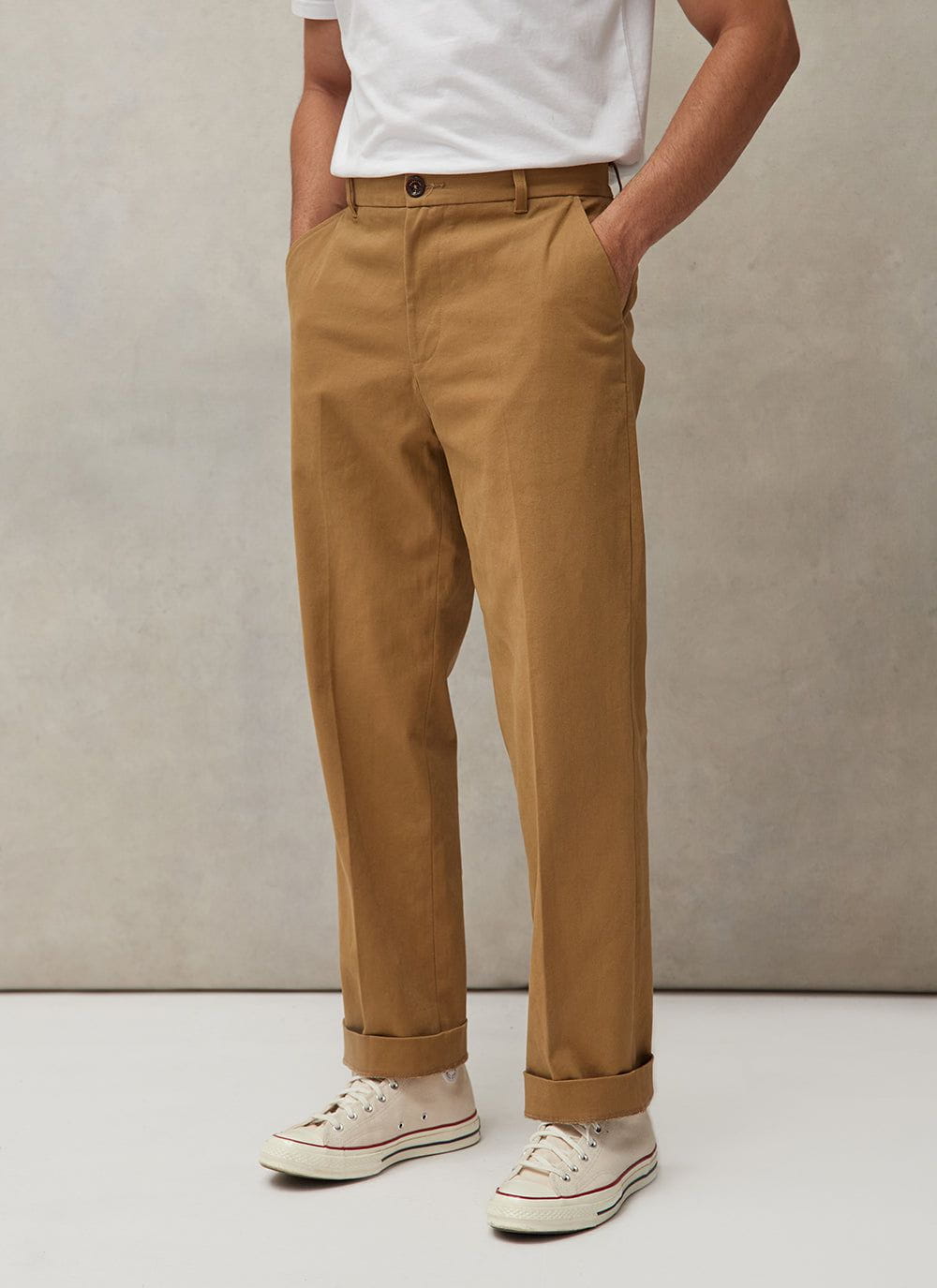 ZW COLLECTION STRAIGHT-LEG STRIPED TROUSERS - Grey | ZARA India