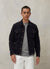 Pleated Denton Jacket | Navy Cotton Suede