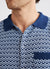 Casa Piccante Shirt | Knitted Cotton | Blue Jacquard