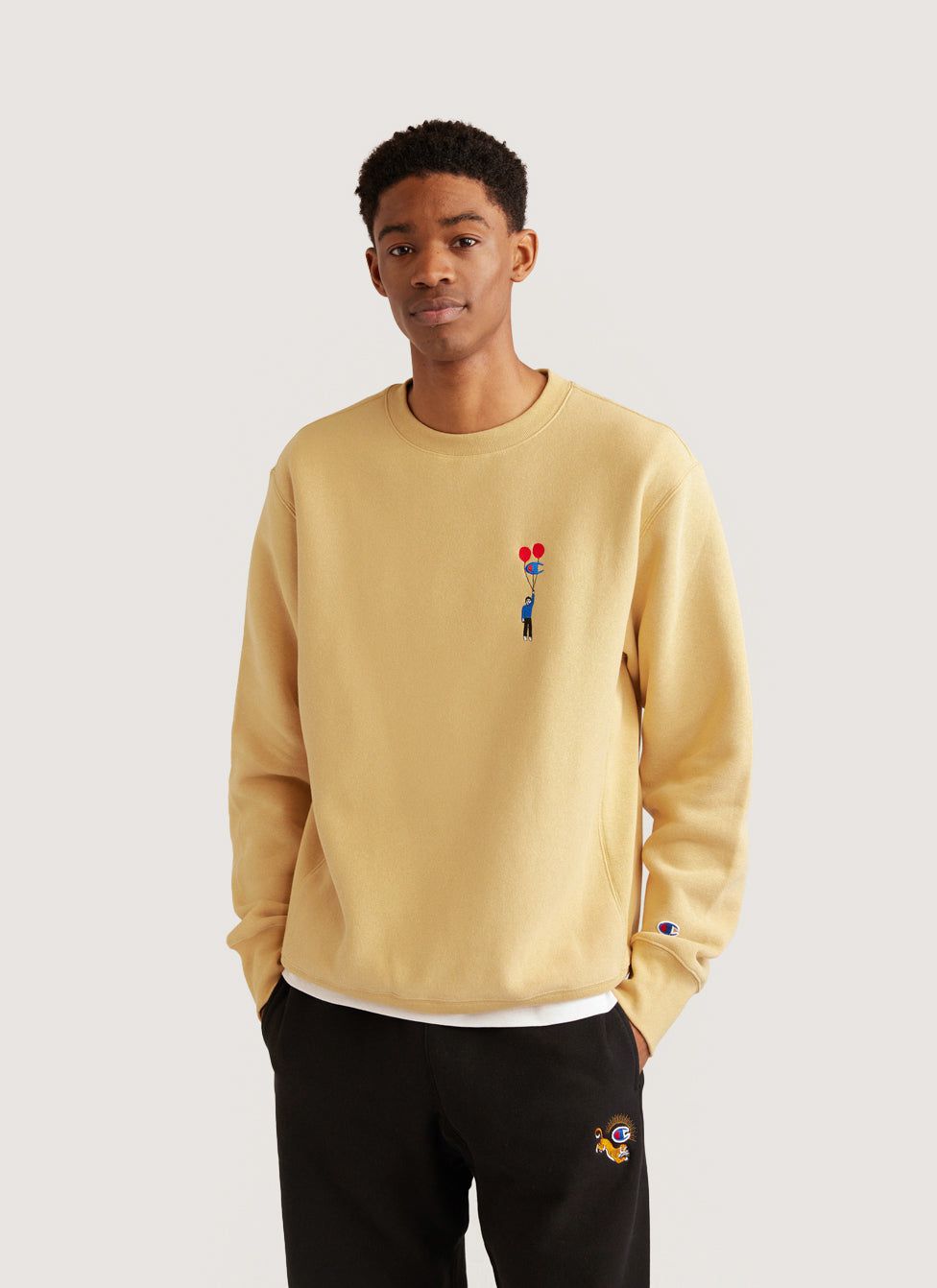 Men s Embroidered Sweatshirt Champion x Percival Yellow