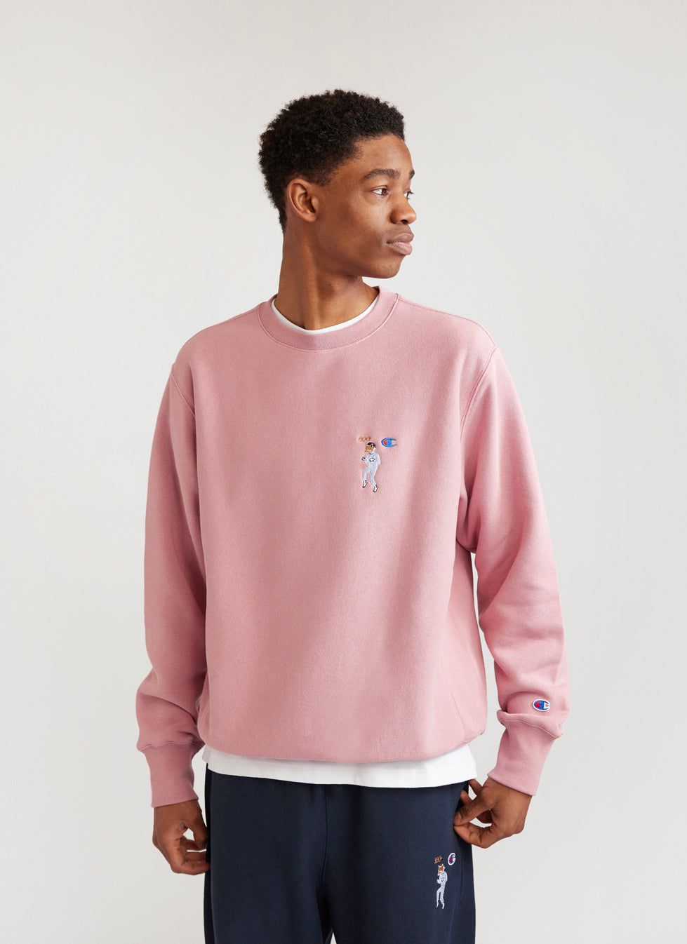 Pink champion sweater sale